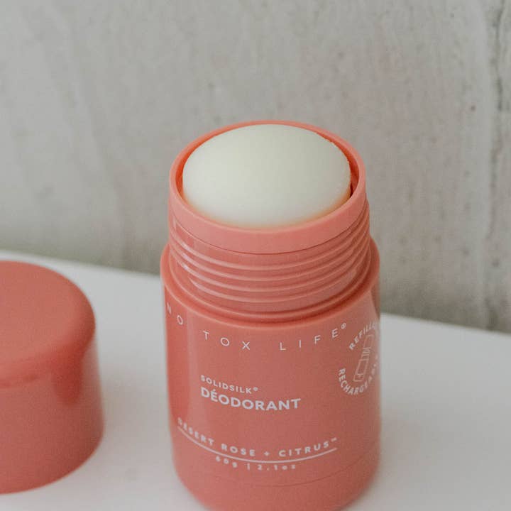 No Tox Life - Vente Déodorant – unisexe - Déodorant SOLIDSILK® (Rose du désert & agrumes) Rechargeable - No Tox Life1