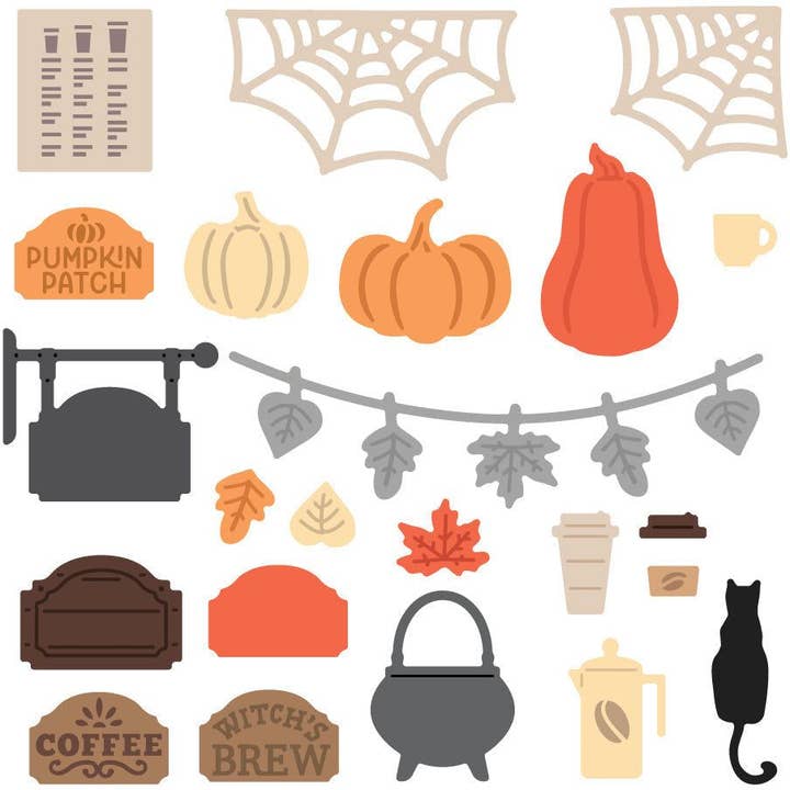 Honey Bee Stamps - Wholesale Craft Supplies - Pumpkin Spice Market Cart Add-On - Honey Cuts - Stand-Alone Dies4