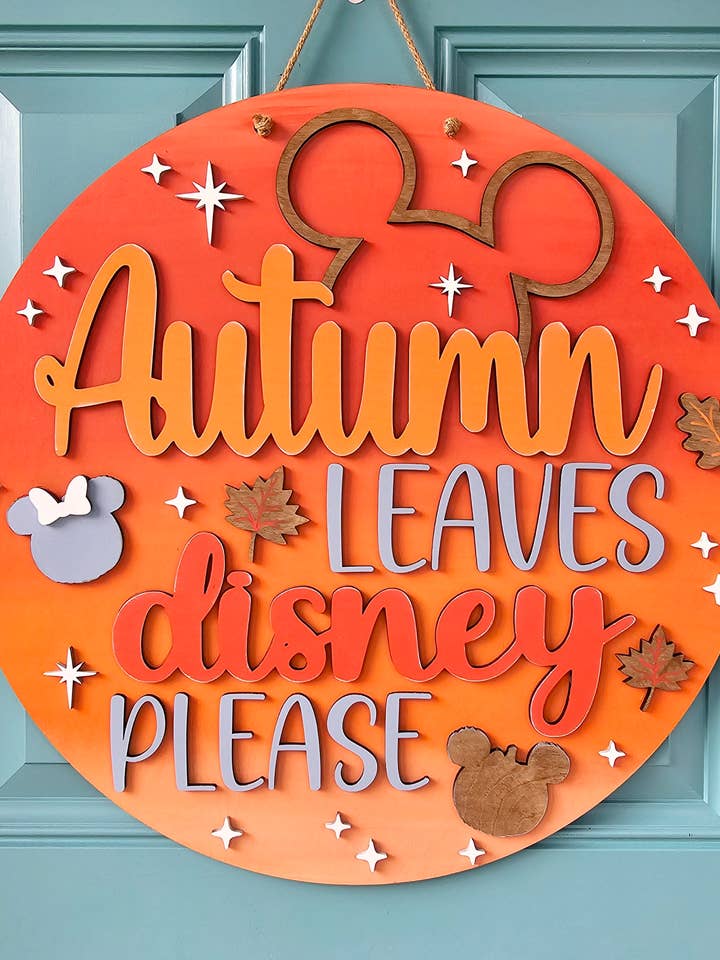 Gør-det-selv Efterårsblade & Disney Venligst Dørskilt for engroshandel hos Teal Moon Creations
