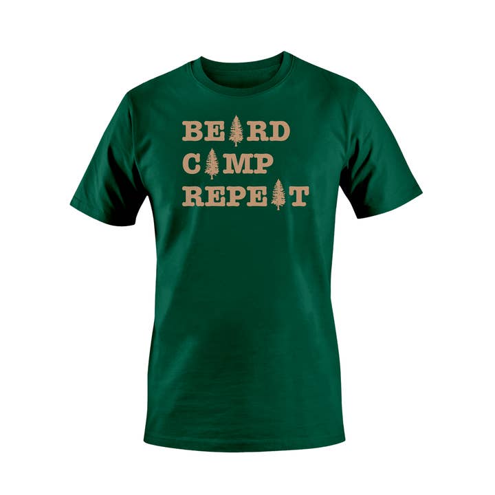Maglietta Beard-Camp-Repeat ultra morbida per la vendita all'ingrosso da parte di Outdoor Beards