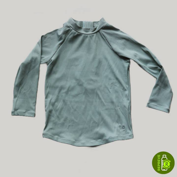 Manches longues côtelées rashie - Misty Green pour la vente par Little Buck