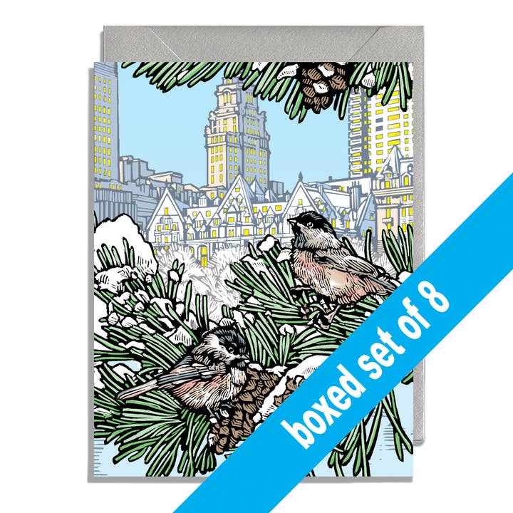 Coffret des Fêtes, Mésanges au Dakota pour la vente par Daniel Joseph Durkin Illustrations