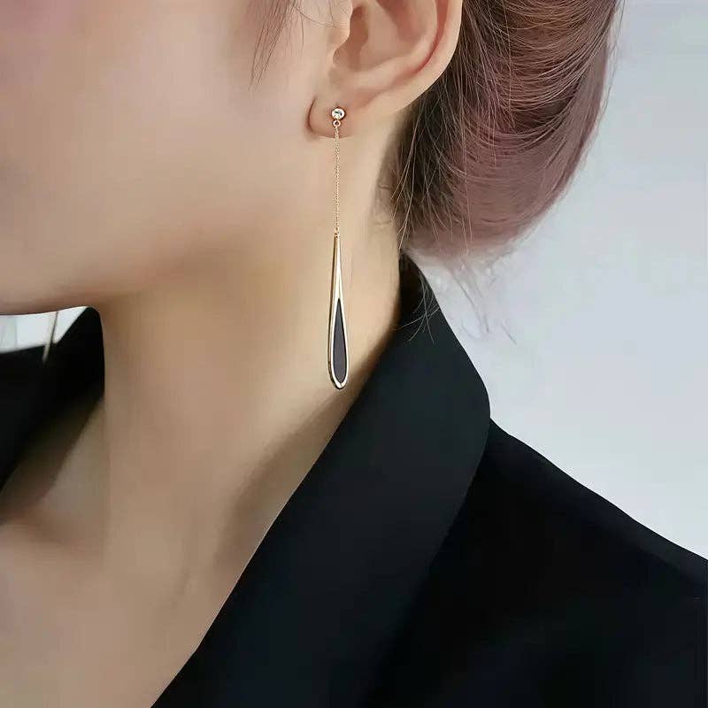 Huis Van Merken – Großhandel Ohrhänger – Goldene Tropfen-Quastenohrringe - Hypoallergen Edelstahl2