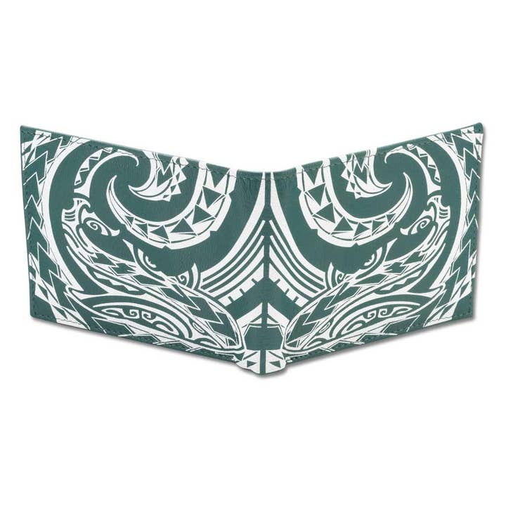 NA KOA - Wholesale Wallet - Men's - Hawaiian shark tattoo wallet with flip ID - Art: "Mano" by Kuaika Quenga5