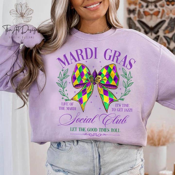 Mardi Gras Social Club Sweatshirt für den Großhandel von Blazing Oaks Clothing Company