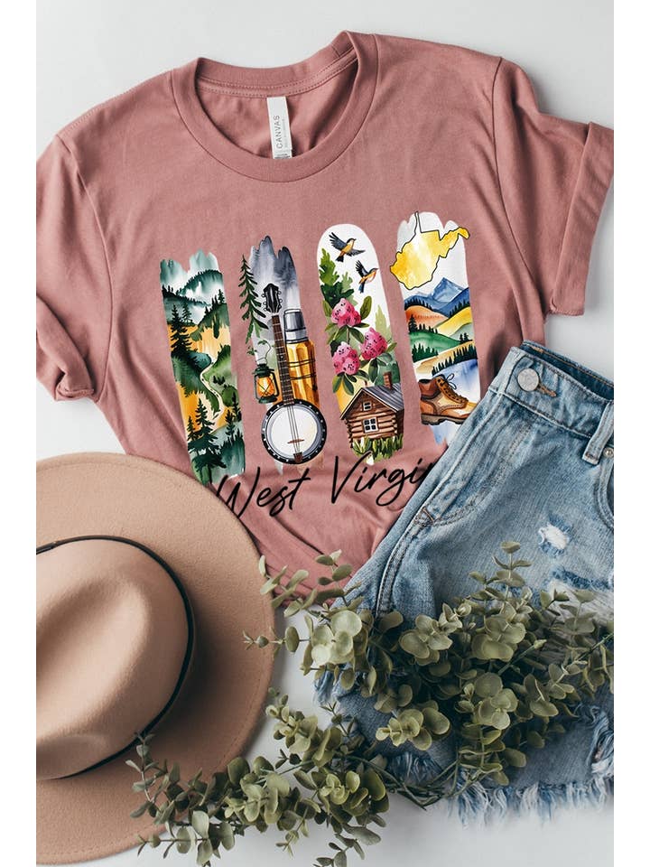 COLORBEAR - Wholesale T-Shirt (Graphic) - Women's - West Virginia State Brushstroke Graphic Tee17