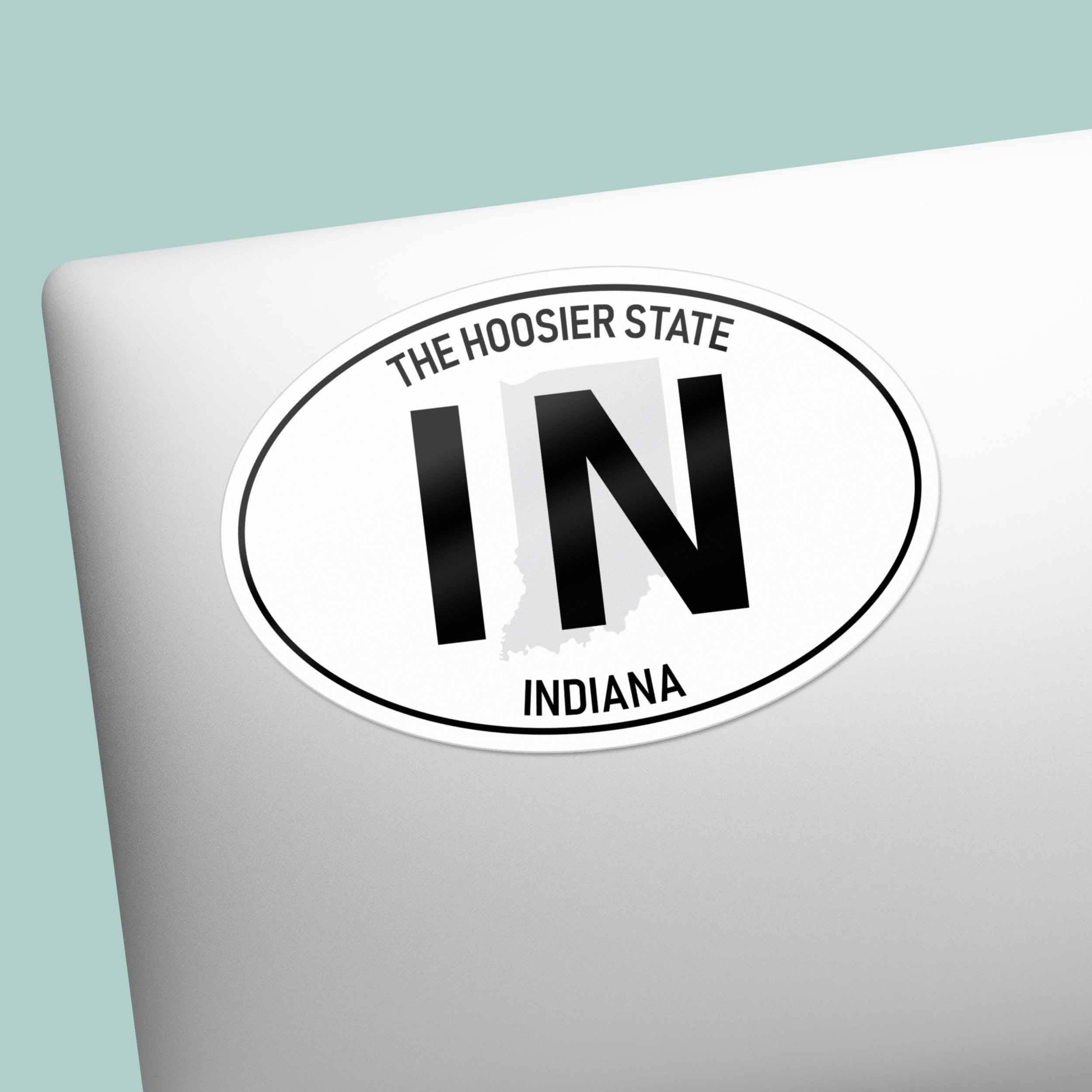 Sentinel Supply - Wholesale Sticker - Indiana White Oval Bumper Sticker2