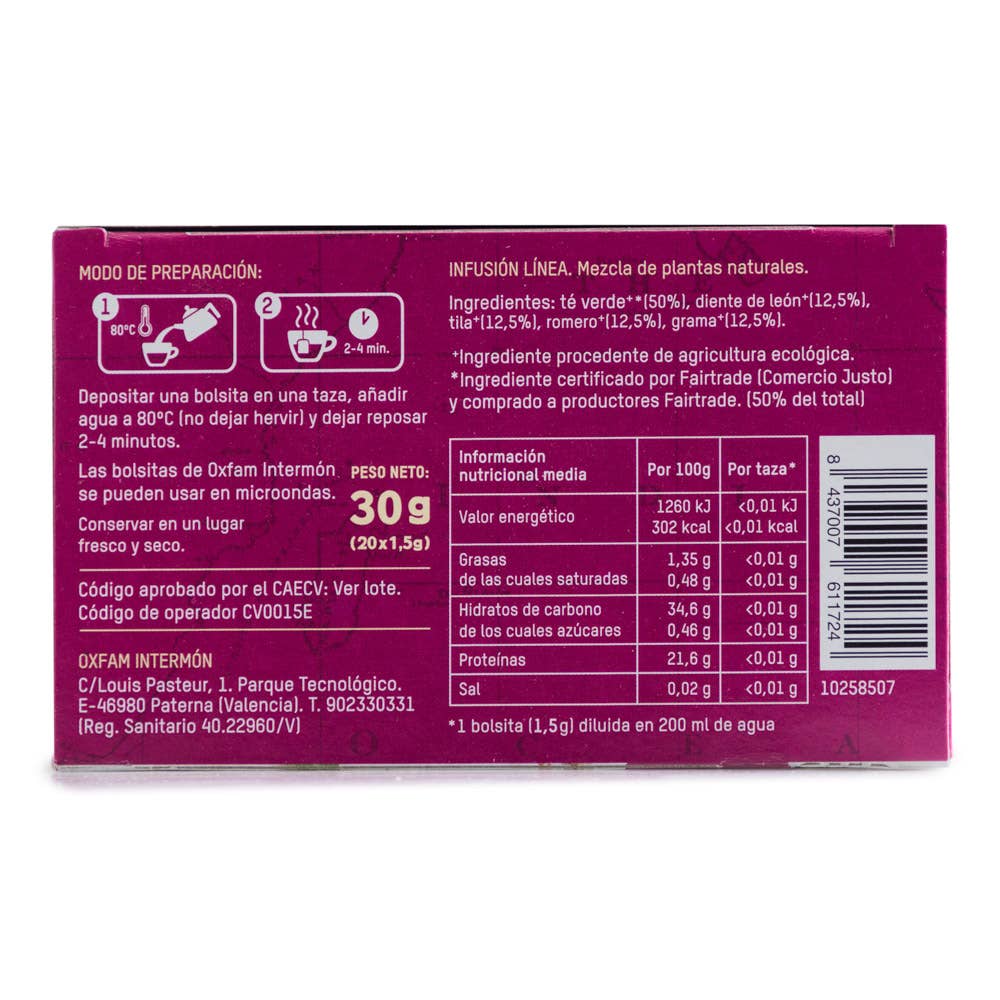 Tierra Madre - Wholesale Health/Detox Tea - Functional Tea "Linea" OI Bio 20S1