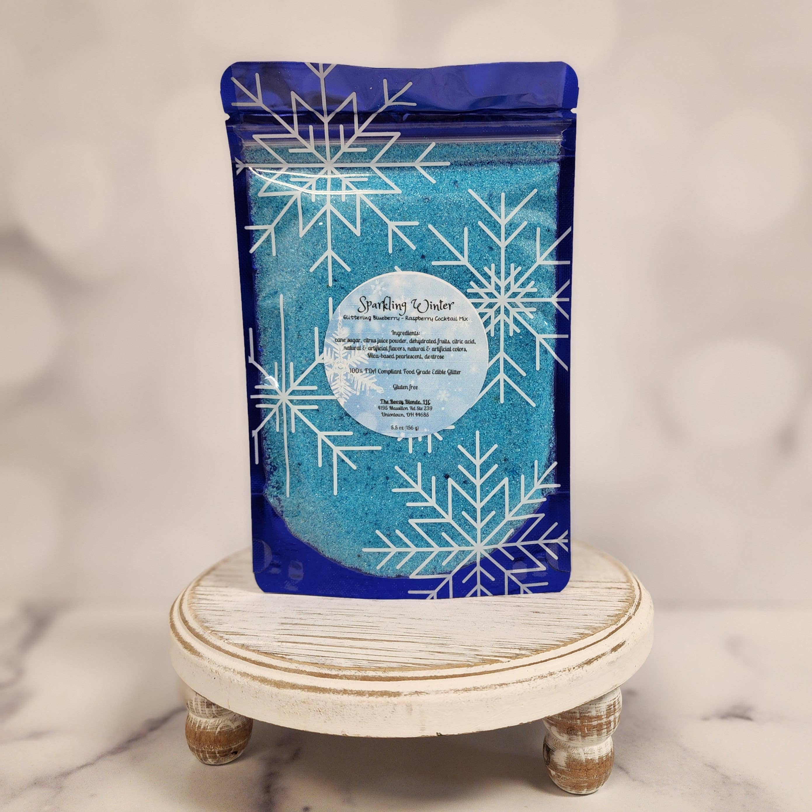 The Boozy Blonde - Wholesale Cocktail mix/syrup - Sparkling Winter Glittering Wine Slush & Cocktail Mix1