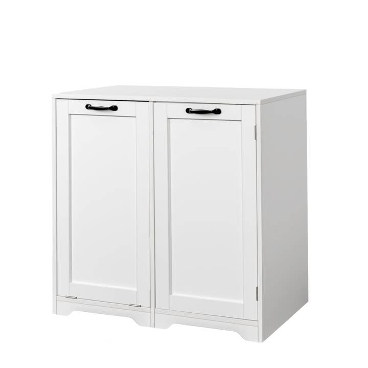 39F Inc. - Wholesale Laundry Hamper - White Laundry Cabinet with Doors, Shelf, and Tilt-Out Hamper7