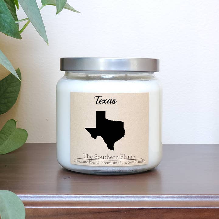 Bougie d'État du Texas | Bougie du mal du pays | Cadeau longue distance pour la vente par The Southern Flame