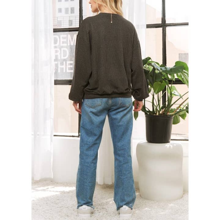 Coloring You - Wholesale Graphic Sweatshirt - Women's - 9078 TEXAS PRINT RIB CORD SWEATSHIRT18