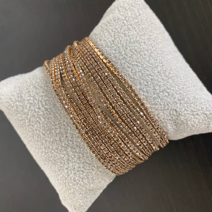 PennyLine inc - Wholesale Link & Chain Bracelet - Stack Bracelet Super sparkly rhinestones blings bracelet set1