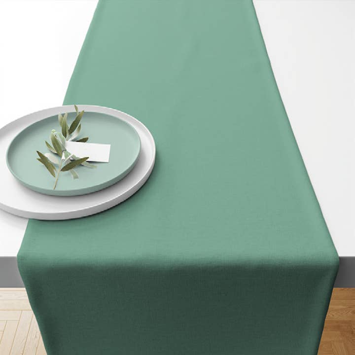 TABLE RUNNER (Cotton) - Uni MINT GREEN for wholesale by Elegant Gifts