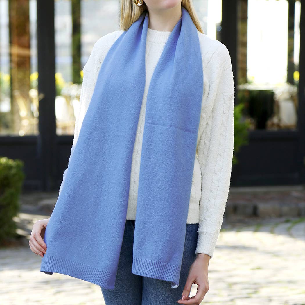 Fashion City - Wholesale Scarf - Women's - Solid Color Soft Ribbed Oblong Scarf0