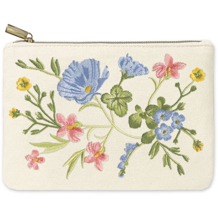 Ephemeral Garden Flowers Accessory Pouch for wholesale by Punch Studio