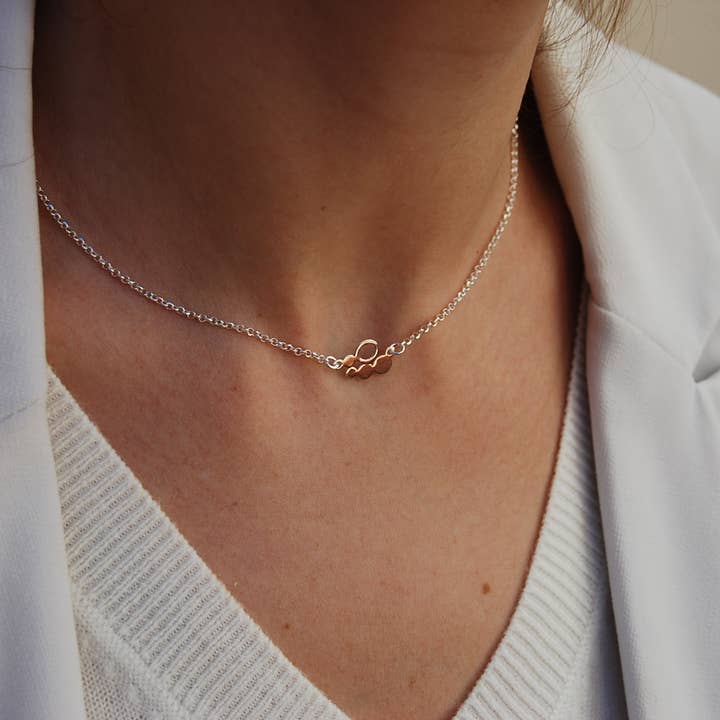 Yneda Jewels - Wholesale Pendant/Charm Necklace - Silver 925 necklace with circle design, sterling silver.3