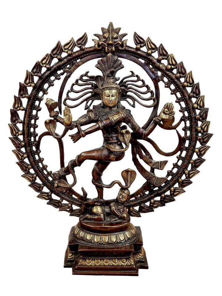 Grandes statues de Shiva dansantes en laiton pour la vente par Yak & Yeti