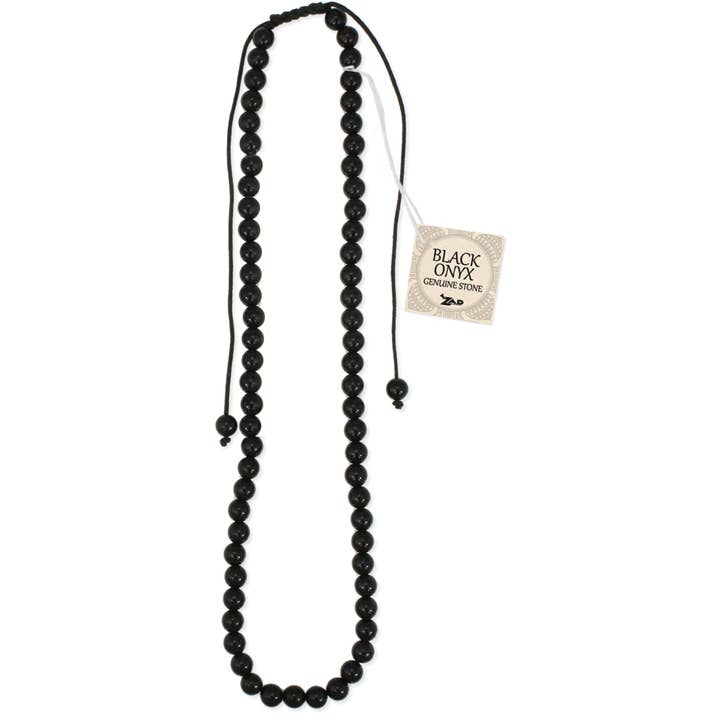 Gemstone Essentials Black Onyx Pull Necklace for wholesale by ZAD
