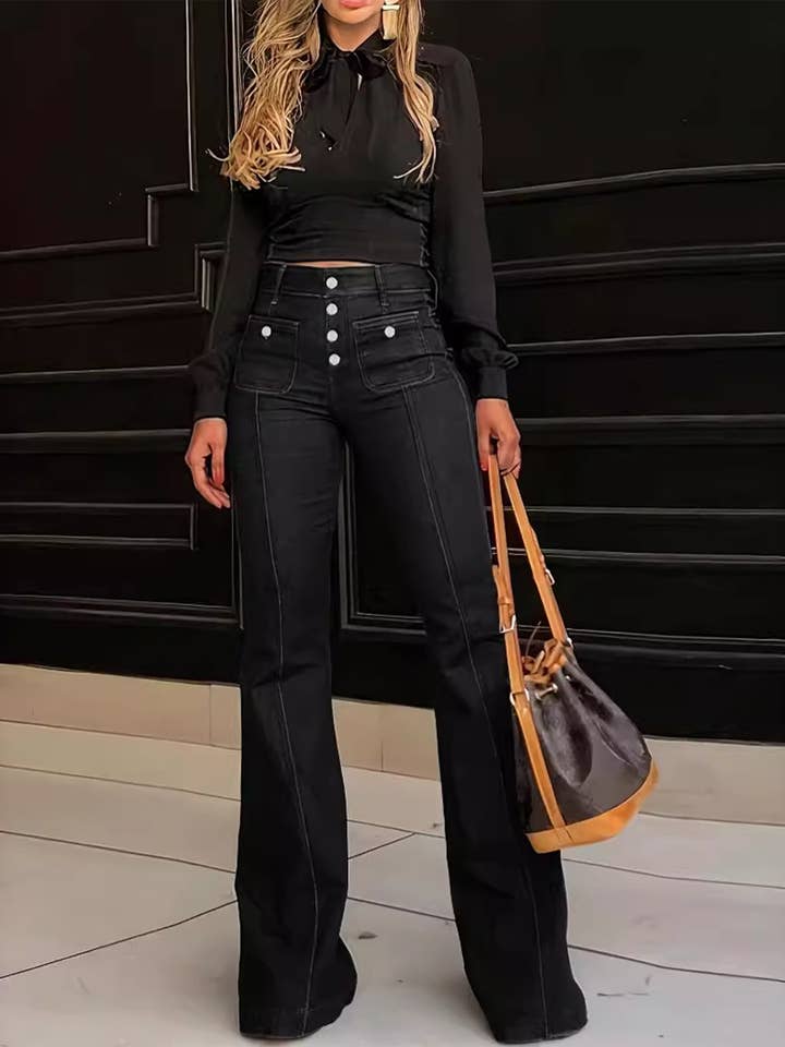Wholesalesir - Wholesale Jeans - Women's - High Waisted Button Down Pants
