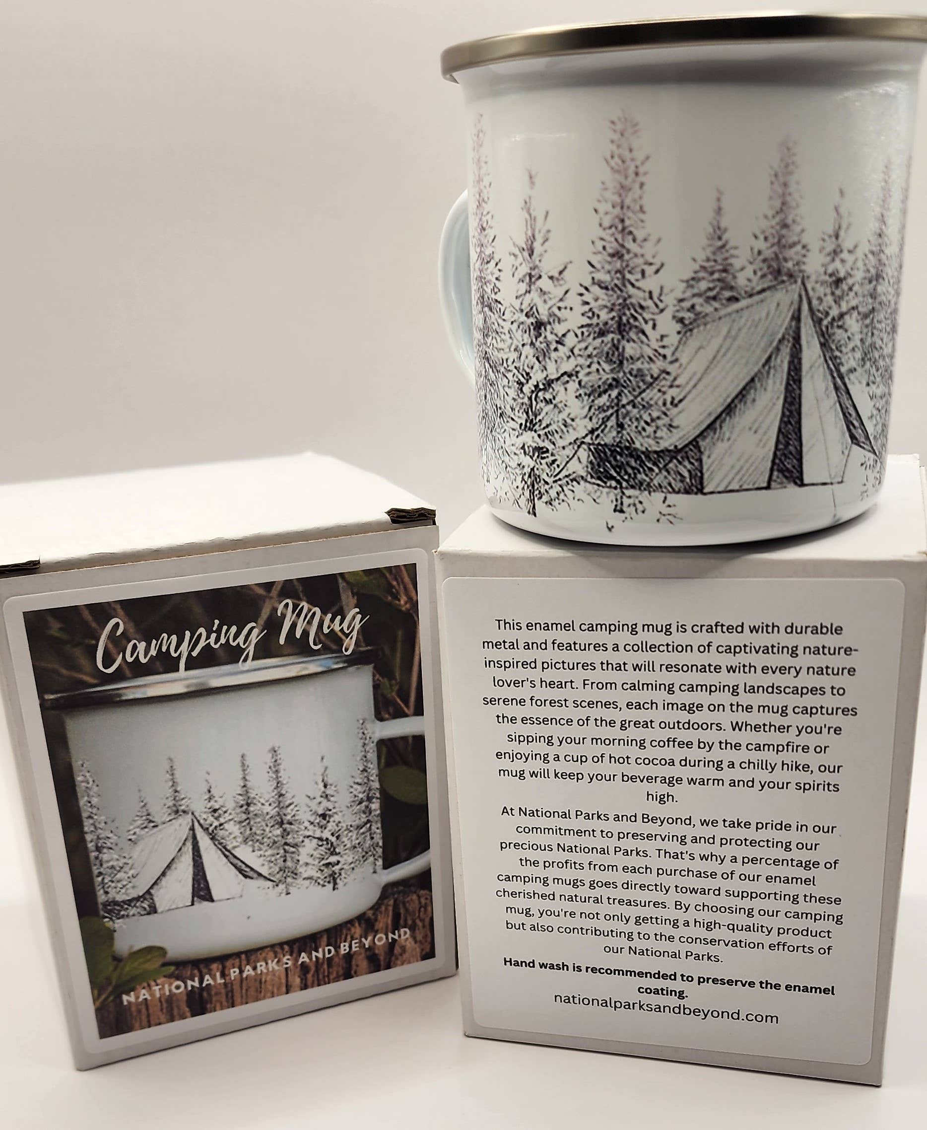 National Parks and Beyond - Wholesale Coffee Mug - Adventure Awaits Enamel Camping Cup or Mug4