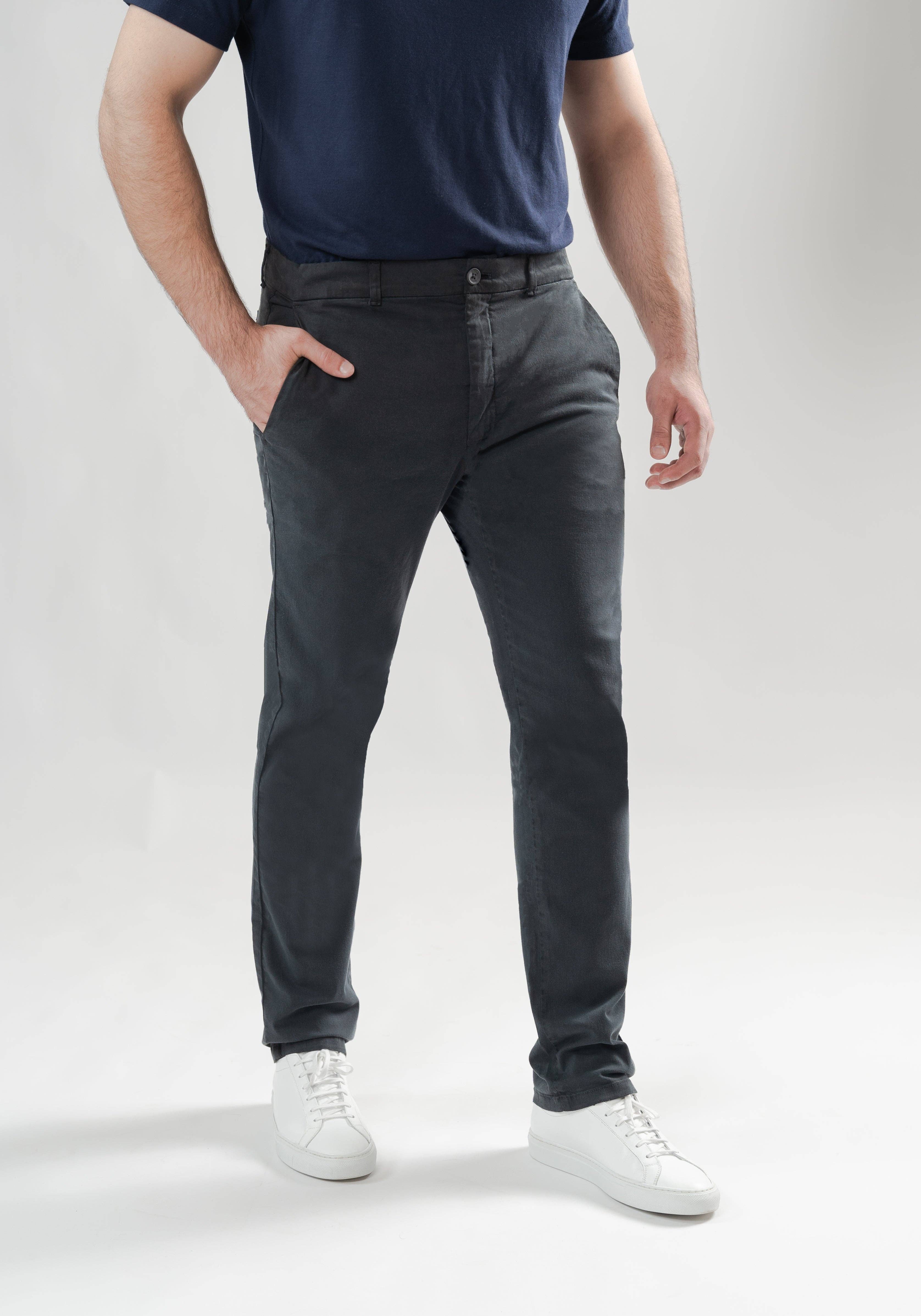 BRISK - Wholesale Pants - Men's - Dark Grey UltraFlex Slim Fit Chino2
