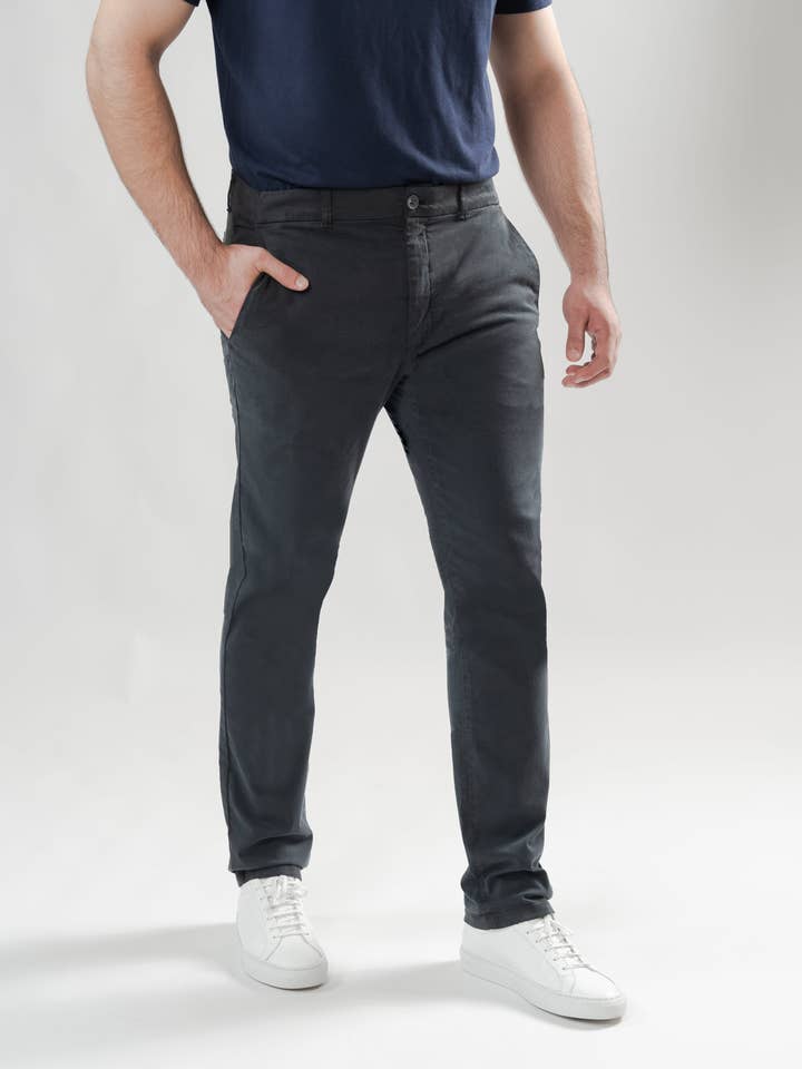 BRISK - Wholesale Pants - Men's - Dark Grey UltraFlex Slim Fit Chino2