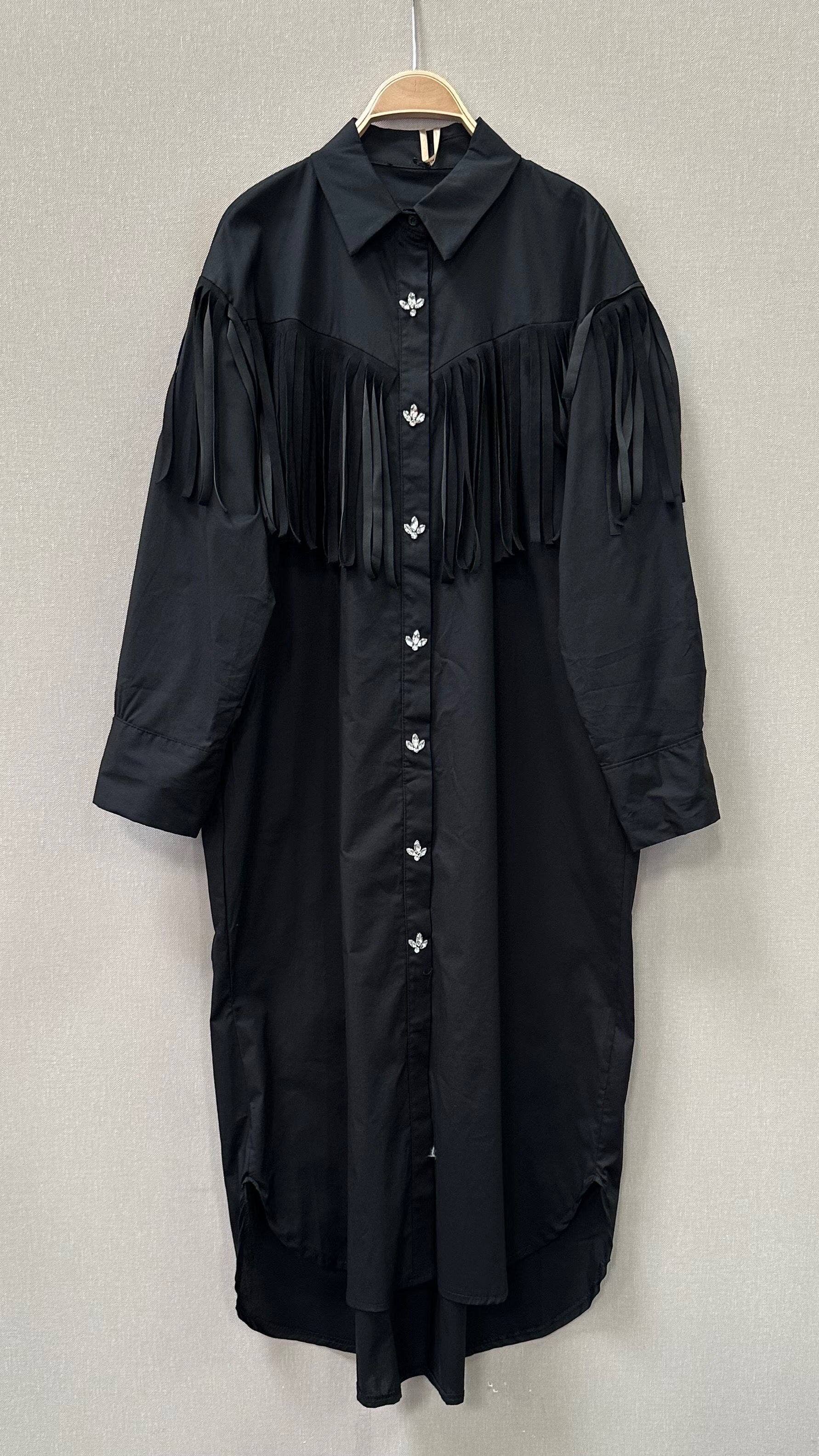 SWEET MAGIC MODA Y COMPLEMENTOS – Großhandel Kleid – Damen – KLEID AUS BAUMWOLLE MIT FRANSEN1