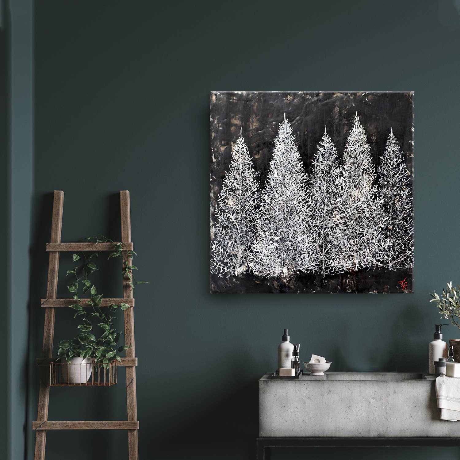 Blanc antique Monoscape XIII Tableau mural sur toile enveloppée par Karen Biery en vente sur Faire2