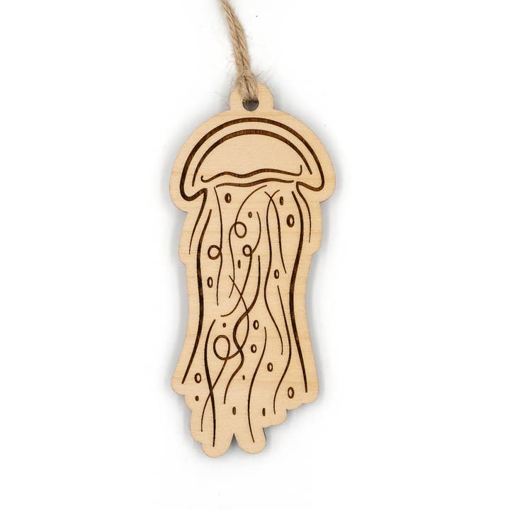 Jellyfish Wood Ornament for wholesale by Steamer Lane Design