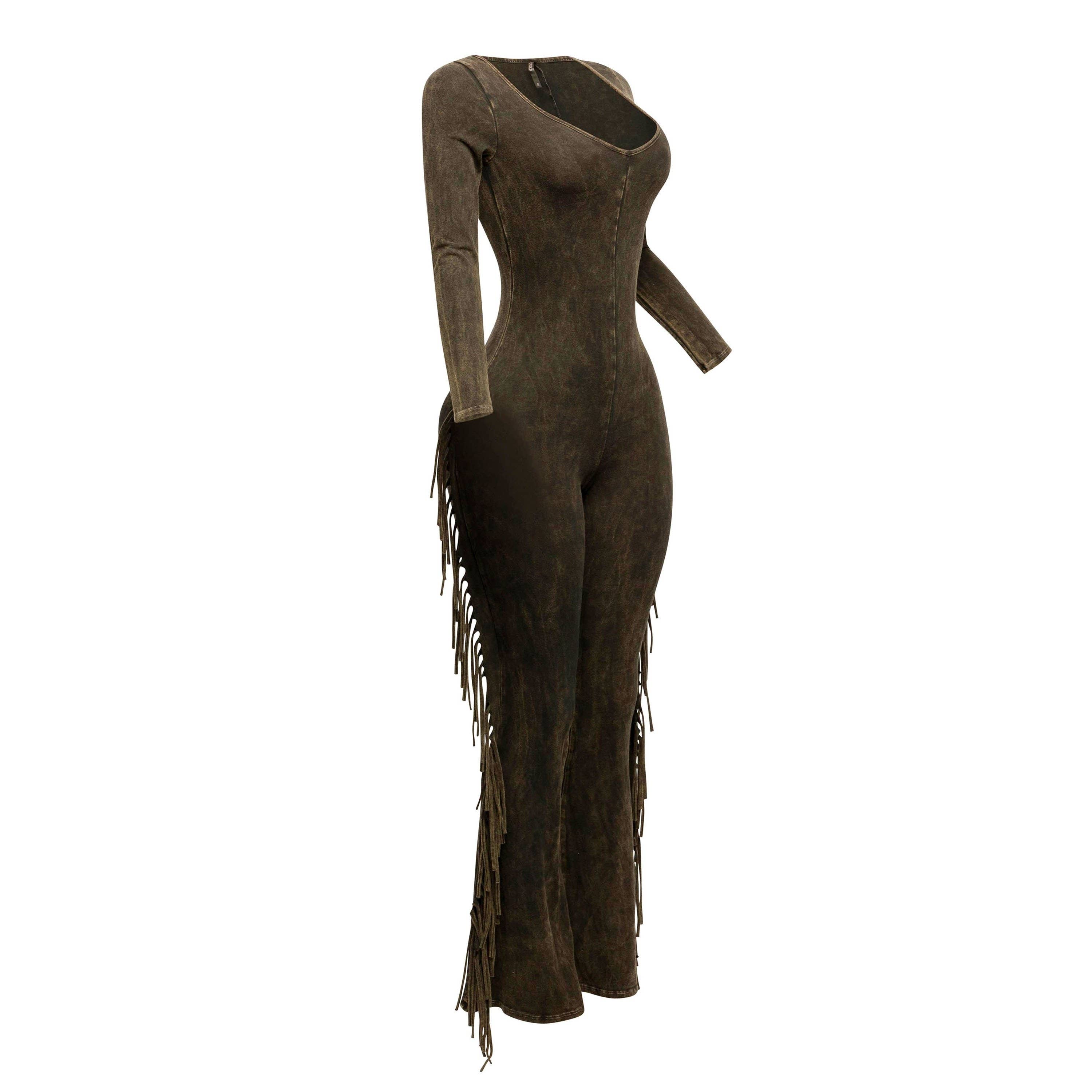 DORCAS - Wholesale Jumpsuit - Women's - Mineral washed fringed jumpsuit7