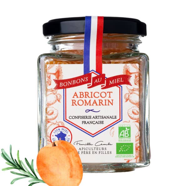 Honey Candies Apricot & Rosemary (130g) for wholesale by Les Abeilles de Malescot