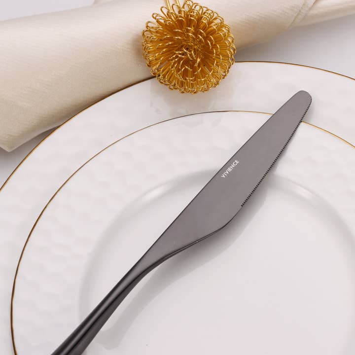 VIVIENCE - Wholesale Flatware Set - 20 Pc Flatware Set with Wavy Handle (4 color options)1