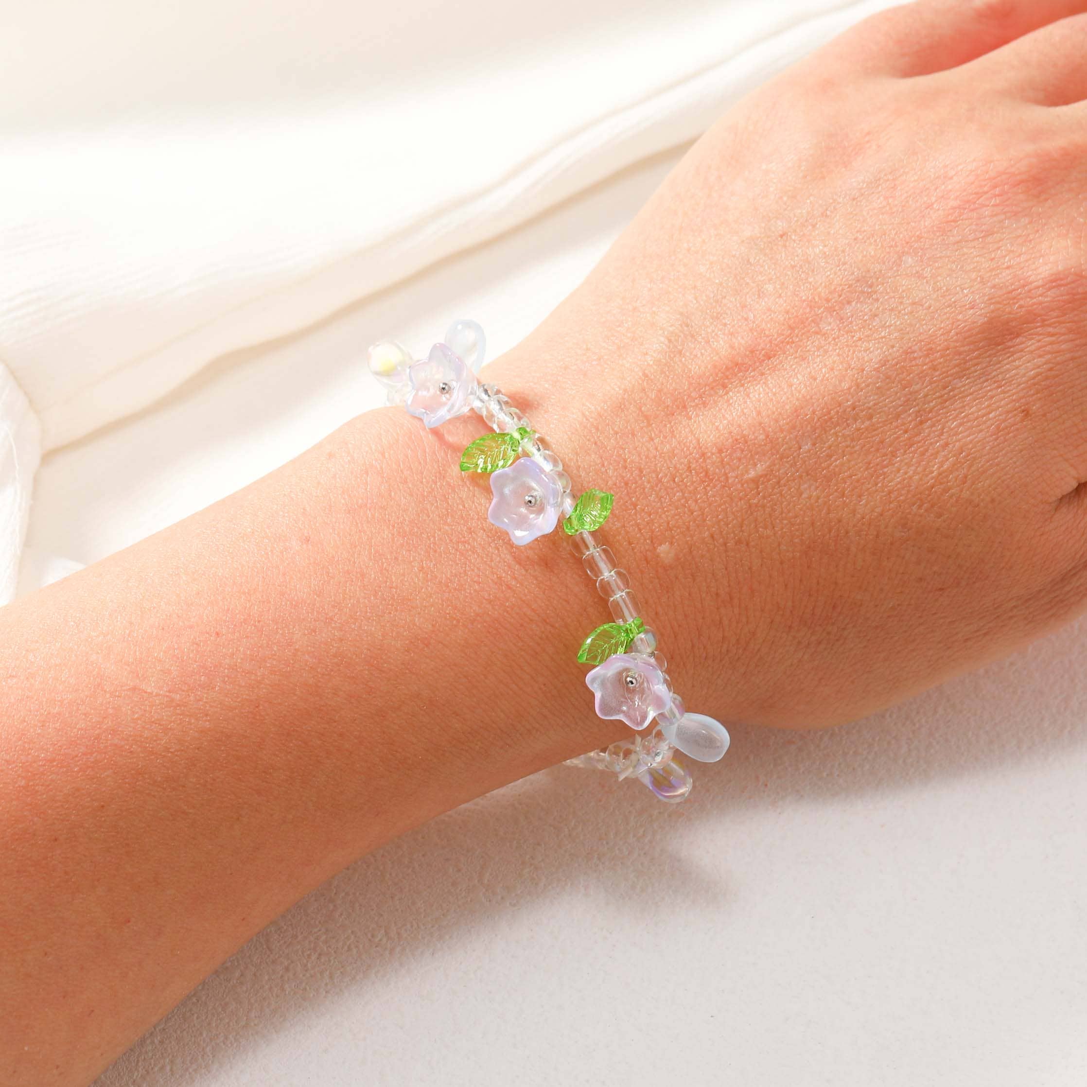 peachade - Wholesale Beaded Bracelet - Gradient Bead Flower Bracelet1