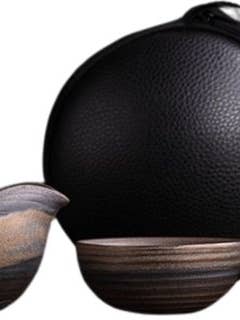 JinSho - Keramisk Gaiwan Teset med Resefodral för wholesale av Green Life
