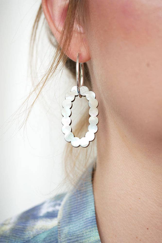 HUMUZ - Wholesale Dangle Earrings - Ring of Pearls, white mother-of-pearl1