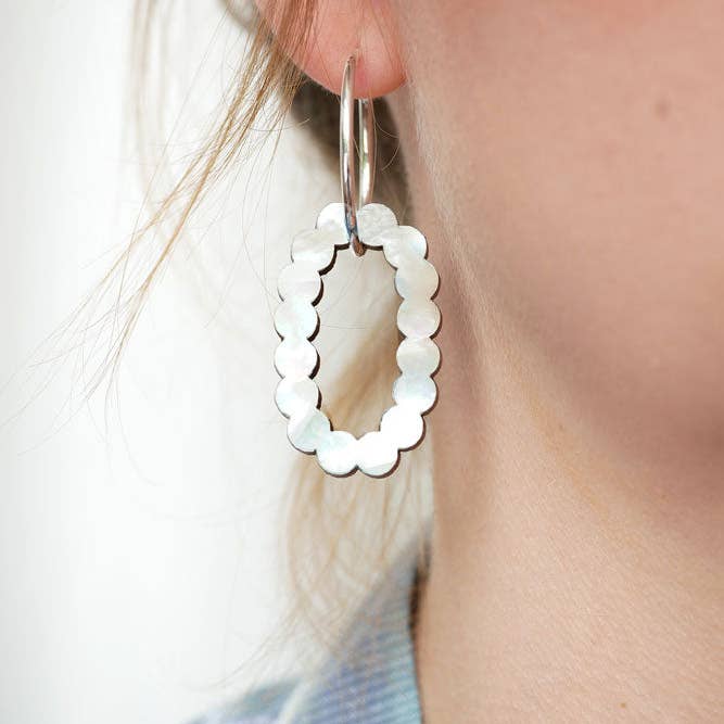 HUMUZ - Wholesale Dangle Earrings - Ring of Pearls, white mother-of-pearl1