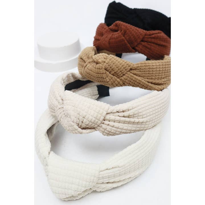 MIX COLOR Waffle Texture Knotted Headband for wholesale on Faire