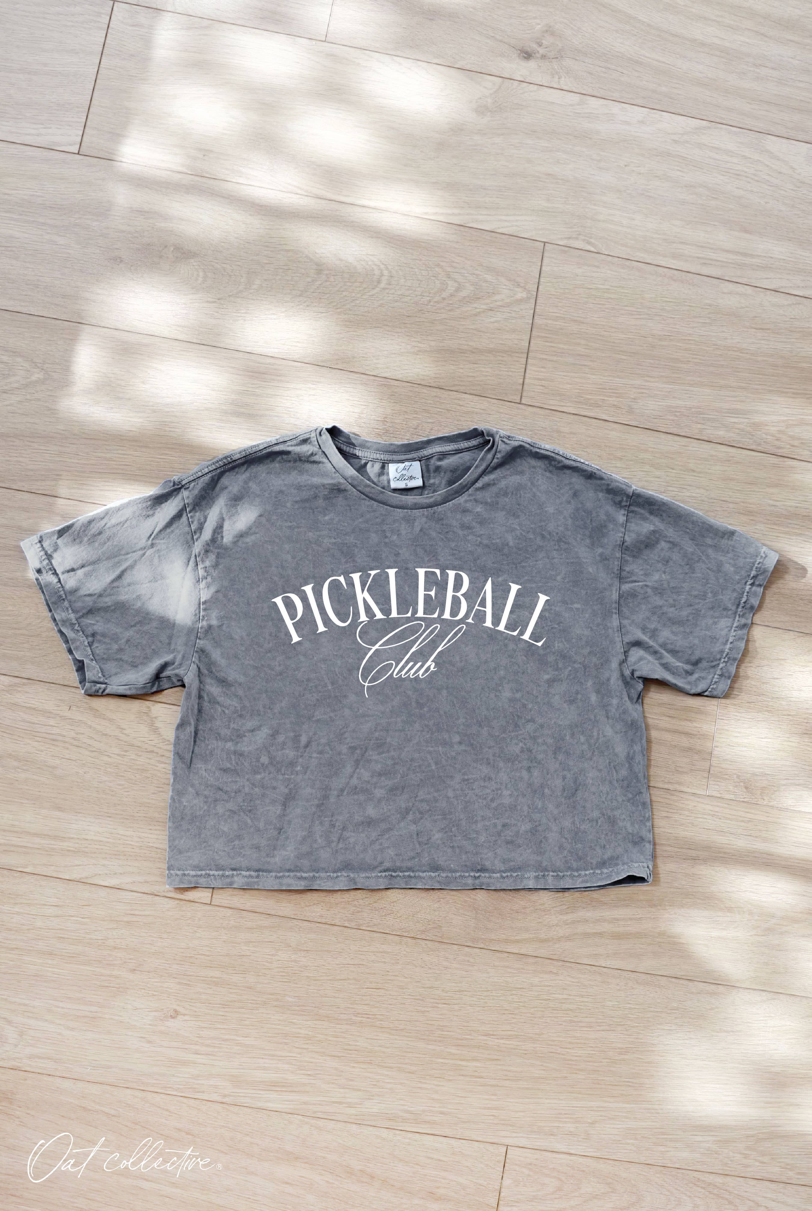 OAT COLLECTIVE – wholesale Screen printed t-shirt – Women′s – PICKLEBALL CLUB Cropped Mineral Graphic Top3