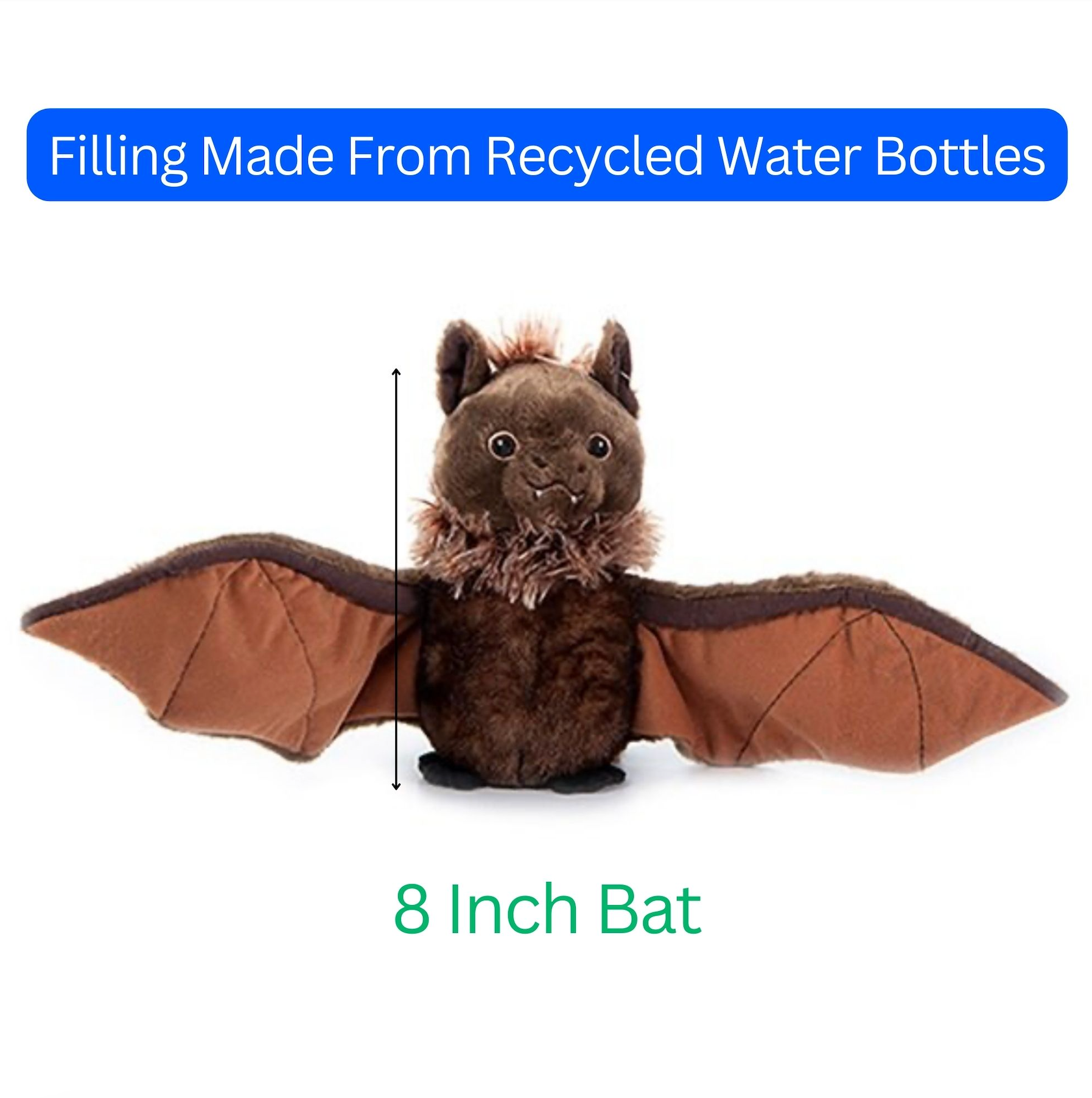 The Petting Zoo - Vendita all'ingrosso Peluche - Bambini e neonati - Pipistrello Piccolo di Peluche Riciclato Earth Keeperz1