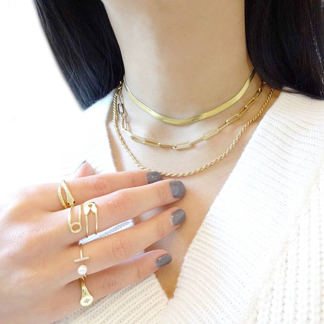 KIKICHIC - Vente Collier ras-de-cou - Collier ras du cou serpent à chevrons (4 mm)2