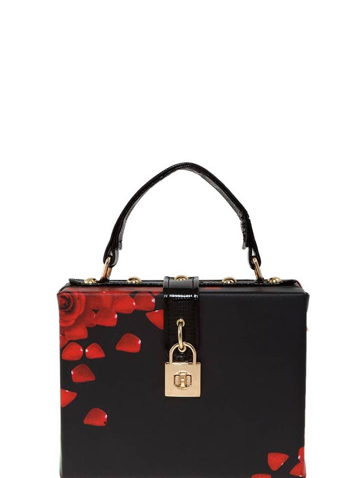 Sac à main rigide rectangulaire pour cadenas de pétales de fleurs pour la vente par anbfashion