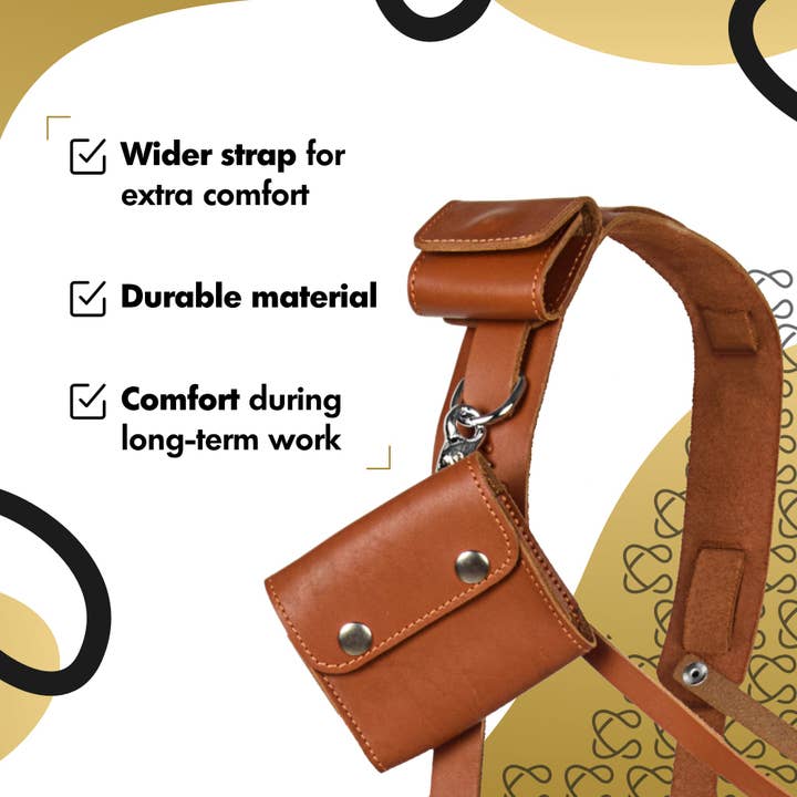 Coiro - Vendita all'ingrosso Cinghia per fotocamera - Tracolla per fotocamera singola con tasche color cuoio