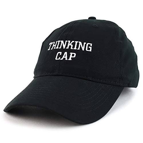 Trendy Apparel Shop - Wholesale Baseball Cap - Unisex - Thinking Cap Embroidered Brushed Cotton Dad Hat Cap
