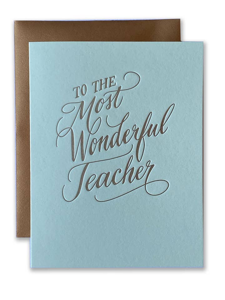 Wunderbarste Letterpress-Karte für Lehrer für den Großhandel von Ladyfingers Letterpress