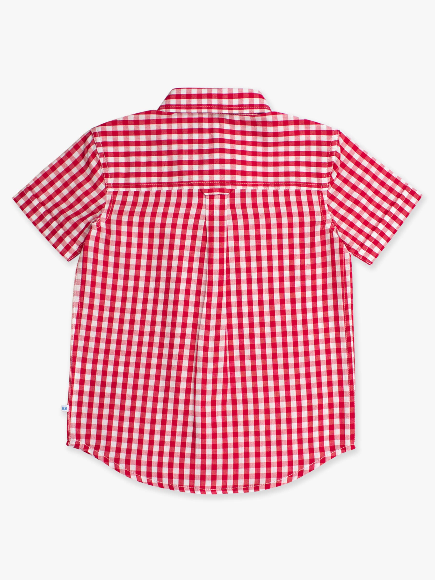 Boys Classic Red Gingham Short Sleeve Button Down Shirt for wholesale on Faire8