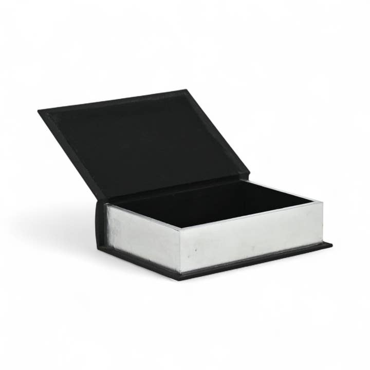 Cheungs Home Decor - Wholesale Decorative Box - Faux Alligator Themed Black Vinyl Wrapped Book Box Set4