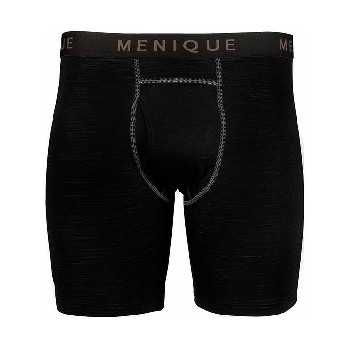 Men's Underwear 100% Merino Boxer Briefs Black for wholesale by menique