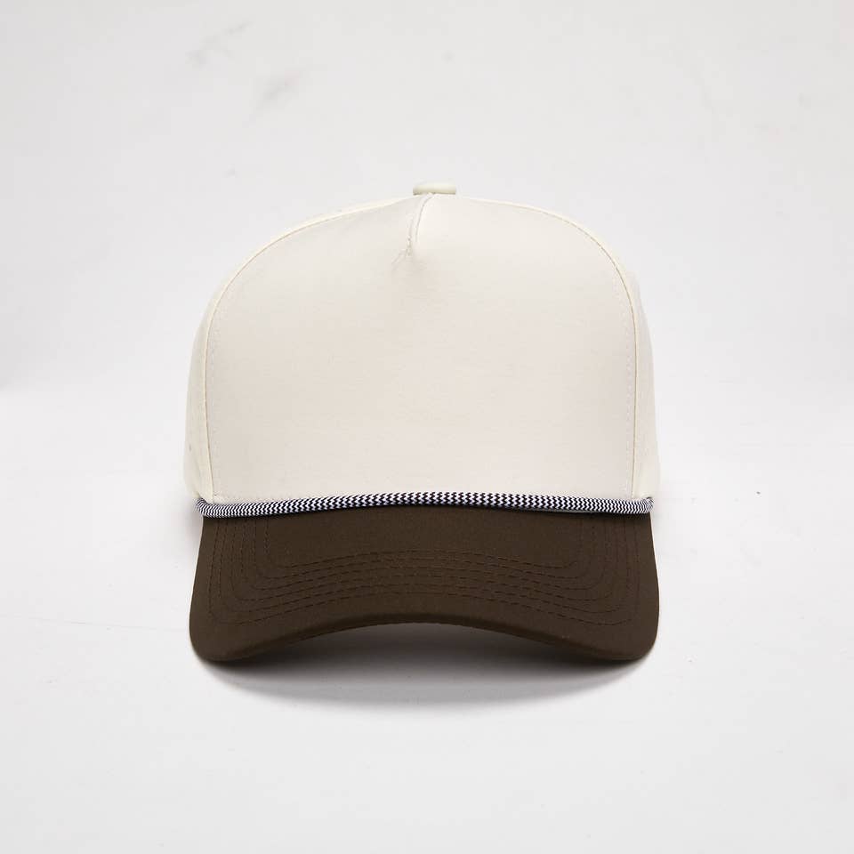 Funky Junque - Wholesale Baseball Cap - Unisex - Blank Laser Cut Golf Rope Cap - Brown/Beige3