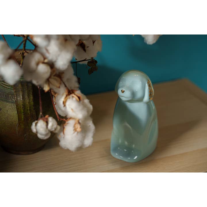 Pulvis Art Urns - Wholesale Pet Urn/Keepsake Box - "Cuddle" Pet Urn for Dog - Baby Blue | Ceramic7